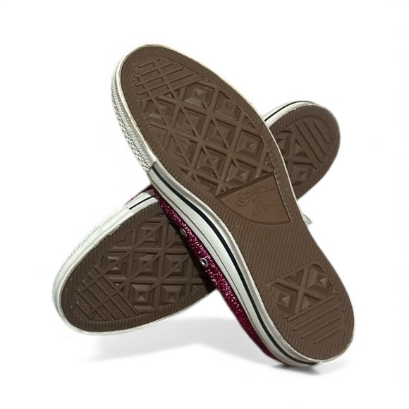 CONVERSE All Star Low Top Pink Metallic Glitter Chucks Shoes Limited Edition - Picture 8 of 9